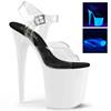 Pleaser - FLAMINGO808UV Sandale à bride à la cheville, Pole dance chaussures - Chaussures de pole dance - Blanc/Transparent Product image